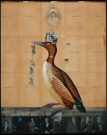 Earl of Bedford, Oil on Canvas with Collage, Private Collection, Sonoma, CA