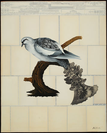Passenger Note, Oil on Canvas with Collage