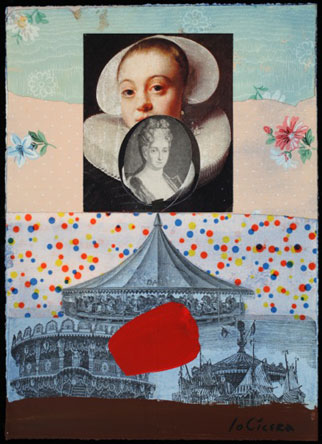 Circus, Oil on Paper with Collage