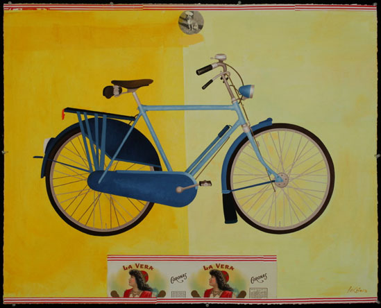 Sailor Bike, Oil on Paper with Collage