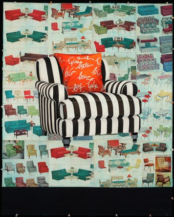 Soft Chair, Oil on paper  with collage, 40” x 32”, Private Collection, Seattle WA